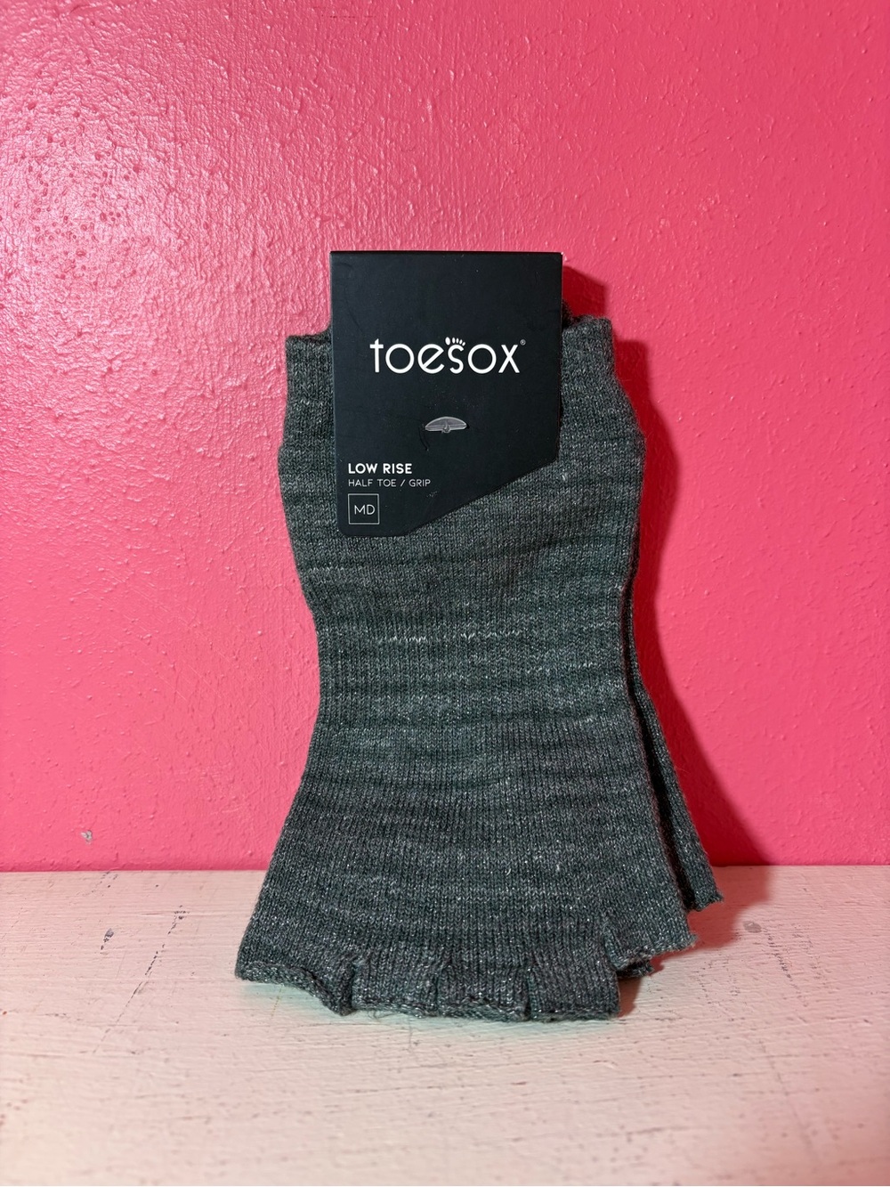 NWT Toesox Womens’s Low Rise Half-Toe Grip Socks Jade Sparkle Size Medium M NEW